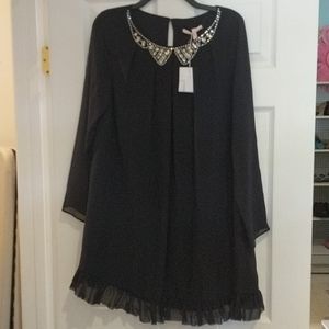 Victoria's Secret black chifon dress sz M nwt